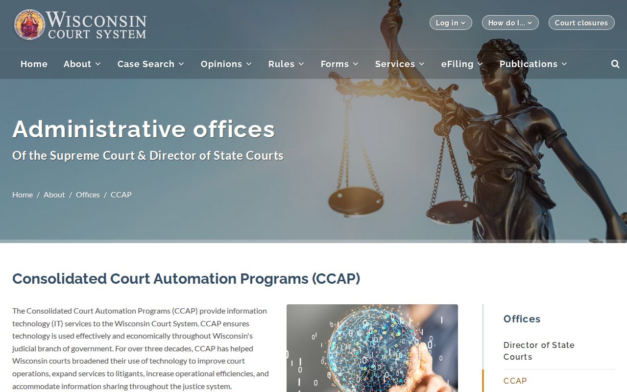 Wisconsin CCAP case management and public terminal overview